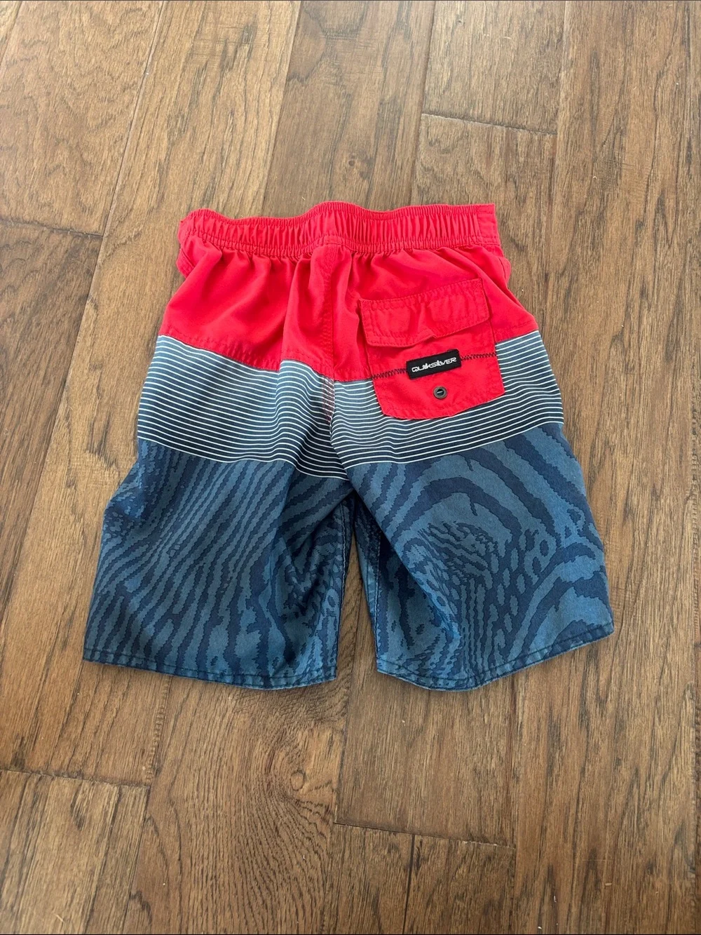 Quiksilver Red and Navy Patterned Kids' Boardshorts